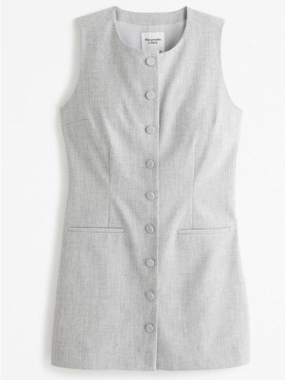NWT Abercrombie & Fitch Women’s Mara High-Neck Vest Mini Dress Heather Grey S